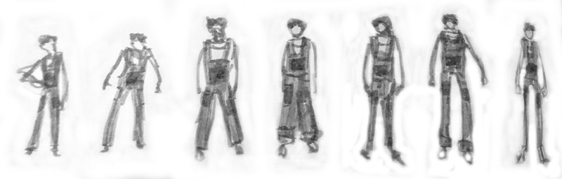 Skizzen aus Sockenzombies Skizzenbuch - graue Menschen - Asha