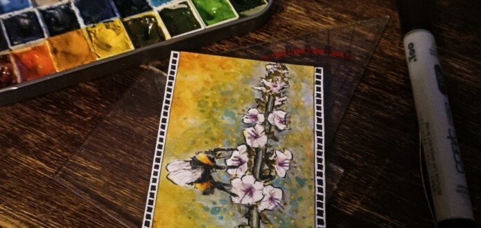 Meine Hummelflug Kunst-Karte ist fertig kakaokarte - hummelflug