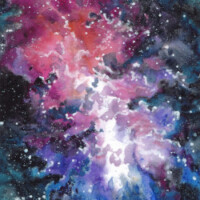 Auf in die Sterne (#703)
Format: 6,4 cm x 8,9 cm
Original (Handgemalt auf Steinpapier) kakao-karte galaxy art von sockenzombie - sternennebel auf steinpapier