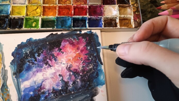 Das neue Jahr beginnt mit ein paar Sternchen. galaxy art by socke on stonepaper