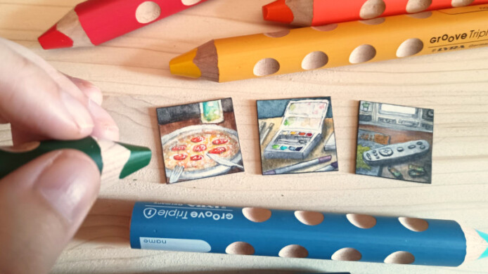 Ja, ich nutze gern fette Stifte für Mini-Bilder. Wenn sie wasservermalbar sind. inchies von sockenzombie - 2025