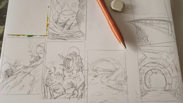 Skizzen für zwei Kunstkarten-Aktionen skizzen für kakaokarten wege / neue welten von sockenzombie